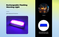 Rechargeable LED Warning Light, Waterproof Emergency Flasher