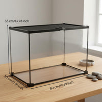 Glass Reptile Terrarium Feeding Hole Transparent Reptile Enclosure Portable Amphibian Breeding Box for Hobbyists