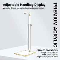 Adjustable Acrylic Handbag Display Stand Holder, Clear Purse Handbag Organizer for Retail Display, T - Image 4