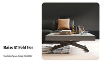 Transforming Coffee Dining Table Solid Wood Lift Surface Table Table Multi-Functional for Families, Homeowners, Living Room, Home Office, Kitchen