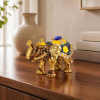 Jeweled Elephant Box Gold-Tone Accents Elephant Trinket Box