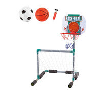Freestanding Pool Basketball Hoop Set Compact Pool Goal with Soccer Net Portable Floating Basketball Hoop Sturdy for Backyard