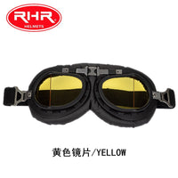 Classic Matte Black Frame Angled Goggles for Retro Helmets