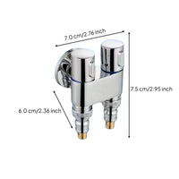 Stainless Steel Washing Machine Tap, doubleFunction Angle Valve, Double Control, 1 In 2 exit exitlet, Easy Installation, Bathroom Utility