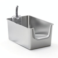 Stainless Steel Litter Pan Open-Top High-Sided Litter Pan Easy-to-Hygienic Pet Supply for Home