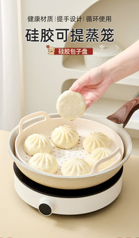 Silicone Steamer Mat for Steaming Buns and Dumplings, Foldable, Food-Grade, Easy to Clean