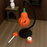 Miniature Glowing Halloween Pumpkin Light for Dollhouse DIY