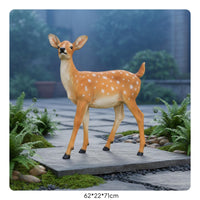 7 Pieces Decorative Deer Statue Hand Painted Realistic Deer Statue Weather-Resistant for Outdoor