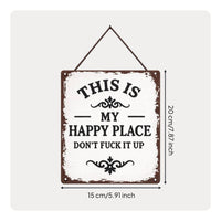 Rectangular Quote Sign Weathered Border Retro Wall Plaque Rounded Corners Home Decor