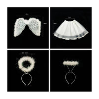 4 Pieces Angel Wings Circlet Headband and Wand Set Comfortable for Toddlers