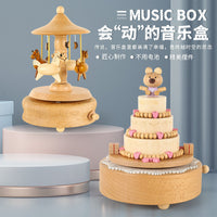 Wooden Music Box Train, Beech Wood, Gift for Children