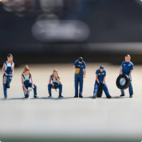 6 Pieces 1/64 Technician Figure Set Scene Display Scene Setting People Realistic