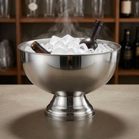 Stainless Steel Ice Bin Wide Mouth Champagne Bowl Large Capacity