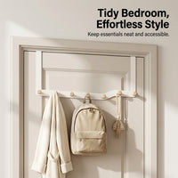 Bedroom Over the Door Hook Rack, Storage Organizer and Hanging Carbon Steel Coat for Dorm Room Students
