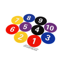 10 Pieces Numbered Flat Markers Flexible Numbered Training Discs Non-Slip Flat Point Markers for Coaches, Athletes