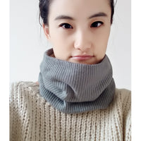 Unisex Winter Double-Layer Fleece Lined Knitted Neck Warmer Scarf