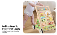 Young ChildPush Interactive Play WoodenPush Four-Wheel for Young Children
