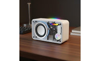 Transparent Mini Speaker Heavy Bass Transparent Speaker Fidelity Stereo Sound Mini Subwoofer with LED Lights for Esports Fans, Outdoor, Gaming