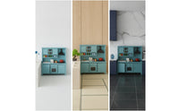 Dollhouse Kitchen Cabinet Compact Wooden Dollhouse Cabinet with a Sink Stylish Miniature Cooking Hob for OB11 Doll Fans, Diorama Displays