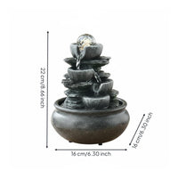 Compact Design Desktop Water Fountain USB Powered Indoor Water Fountain with Light House Decoration for Living Room, Office, Meditation Space, Bedroom