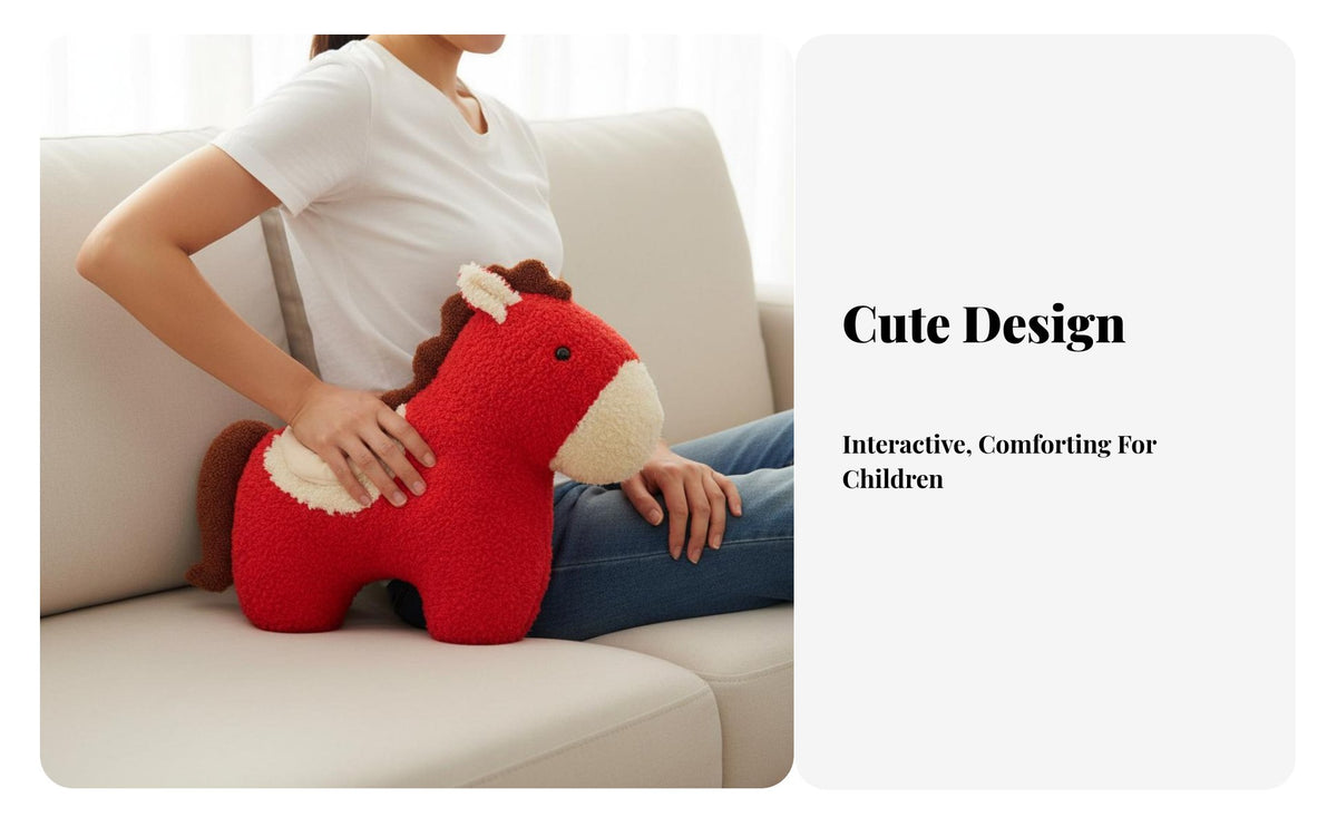 Horse Shaped Cushion Festive Decor Horse Shaped Throw Cushy Comfort Touch Chinese Design Throw Pillow for Children, Adults, Bedside, Bedroom
