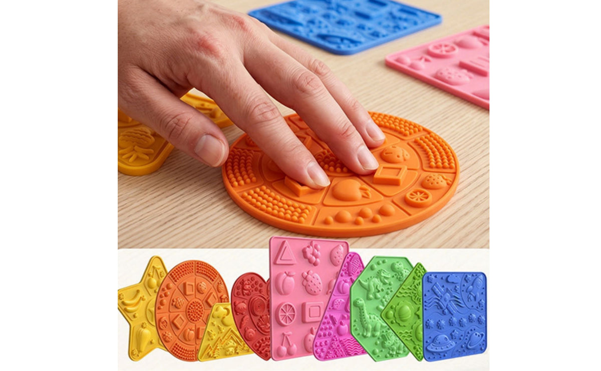 Textured Silicone Sensory Mat Flexible Foot Massage Mat Soft Washable for Preschool