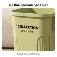 Open-Top Trash Can | Sturdy Thickened Build, Space-Saving Tapered Shape, Trash Can with Handles, for Kitchen