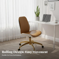 Armless Upholstered Caster Chair Height Adjustable Office Furniture for Students