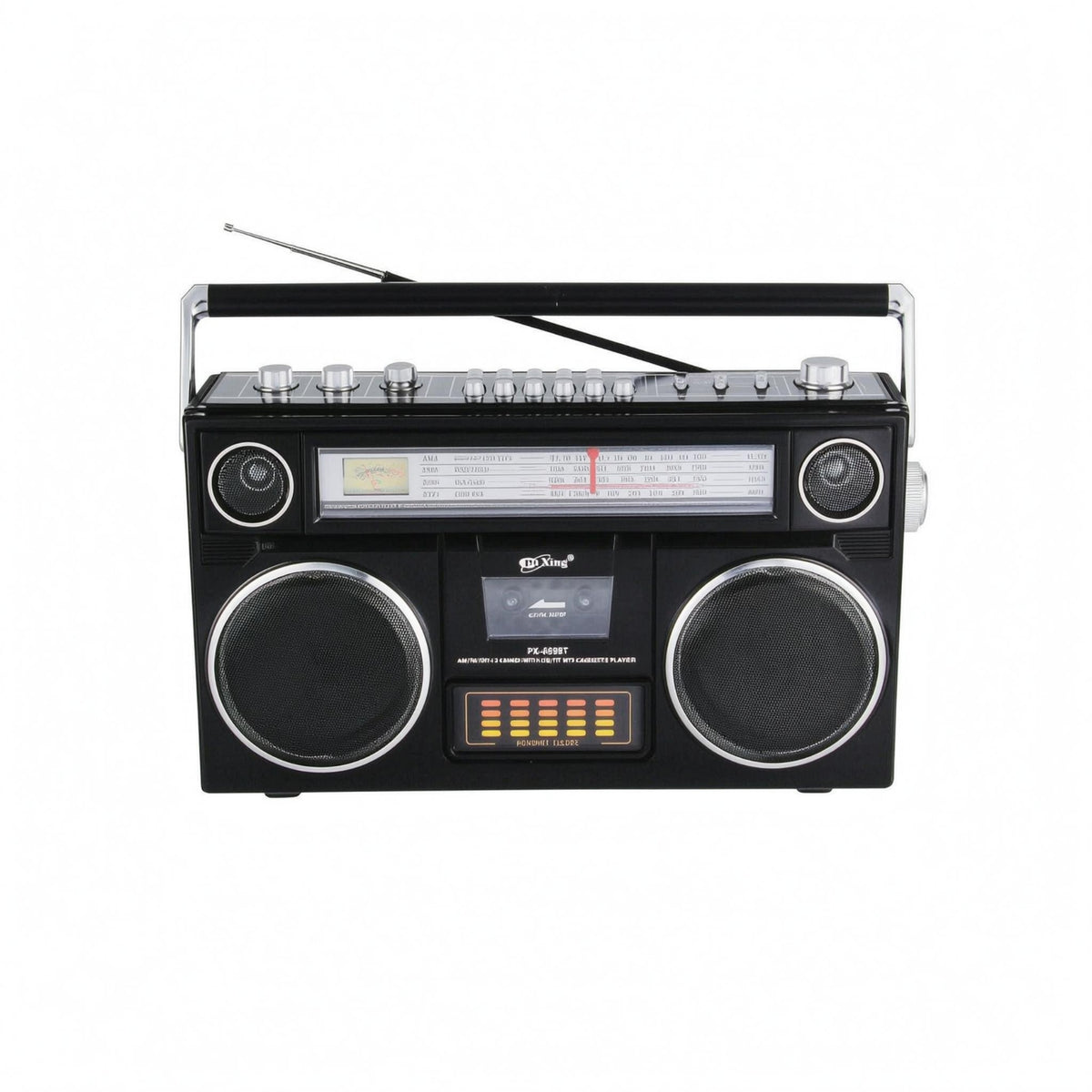 Tabletop Radio-Cassette Player Carry Handle Desktop Boombox Portable Cassette Radio Telescoping Antenna