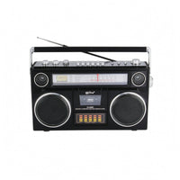 Tabletop Radio-Cassette Player Carry Handle Desktop Boombox Portable Cassette Radio Telescoping Antenna