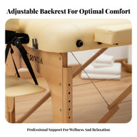 Foldable Massage Table Versatile Wooden Spa Bed Widened Design Adjustable Inking Couch for Physical Therapists, Estheticians, Medical Facility, Travel