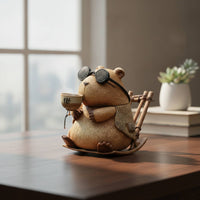 Capybara Figurine with Rocking Chair Mini Capybara Figurine Compact for Students