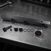 Petrol Rail with Gauge and Fittings High-Performance Petrol Rail with Fittings Direct Bolt-on for Builders, Engine Bay