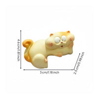 Feline Monitor Ornament Plump Feline Monitor Decor Cream-Yellow for Office, Home