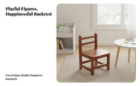 Wooden Chair with Backrest Multi-Purpose Small Stool for Playroom, Toddlers