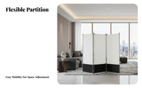 Movable Freestanding Panel Screen Foldable Fluted Panel Partition Folding Design Room Divider Modern Aesthetic for Interior Designers, Business Owners, Bedroom, Studio Apartment, Commercial Spaces, Restaurant