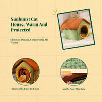 Cat Cave House, Warm Enclosed Bed, Removable Tent, Plush Den
