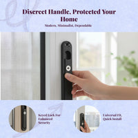 Window Lock Handle, Discreet Folding Casement Window Handle with Key, Security Screen Door Accessory, Universal Replacement, Aluminum Alloy