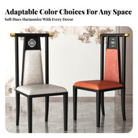 Armless Rearrest Chair New Chinese Design Business Seating Stable and Sturdy Versatile Design for Homeowners, Dining Room, Cafe