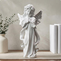 Praying Girl Angel Figurine Floral Headpiece Praying Angel Figurine