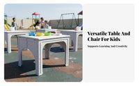 Space Saving Foldable Kids Table Lightweight Portable children's Desk Multifunctional Plastic Folding Study Table Easy to Clean for Preschoolers, Party Hosts, Kindergarten, Indoor, Playroom, Outdoor