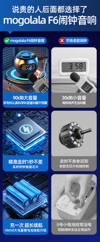 AI智能蓝牙音响闹钟学生专用多功能超大音量家用宿舍可插卡低音炮 官方标配 粉色★（旗舰版：双闹钟+5组闹铃+重低音效+大电量）