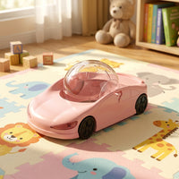 Dual Mode Hamster Toy and Hamster Car, 5.7 Inch Clear Hamster Exercise Sphere with Freestanding Running Toy for Small Animals