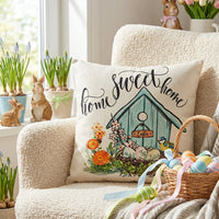 Easter Pillow Cover Removable Washable Decorative Throw Pillow Cover Zipper Sofa Pillow Cover for Renters, Living Room, Couch, Lounge Chair