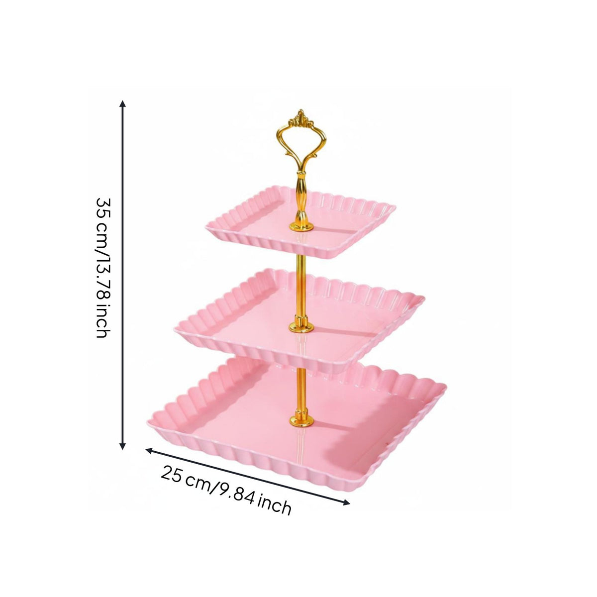 3 Tier Dessert Stand Decorative Dessert Tiered Display Stackable for Party