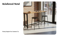 Narrow Bar Table Solid Wood Top Narrow Counter-Height Table Sturdy Metal Frame Pub Desk for Business Owners, Homeowners, Cafe, Restaurant, Dining Room