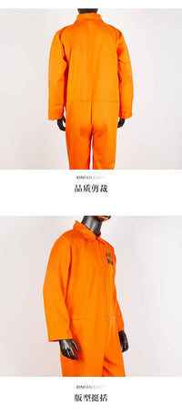 2020新款欧美男囚犯服万圣节男士成人橙色囚服cosplay服装