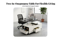 2-in-1 Design elevatingTop Coffee-to-Dining Table Space-Saving elevatingTop transformable Table Height-Adjustable Living Room Furniture Mobile with casters for Apartment Dwellers, Small Families, Remote Workers, Studio Flat, Home Office