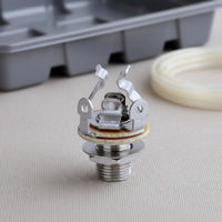 Threaded Panel Mount Audio Connector Socket Hex Nut 6.5 Mm Audio Output Connector Copper Contact Stereo Solder Socket Washer
