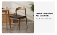 Upholstered Cane rear Chair Walnut Finish Upholstered Cane rear Seat hardwood Wood Frame firm Foam pad for Dining Room